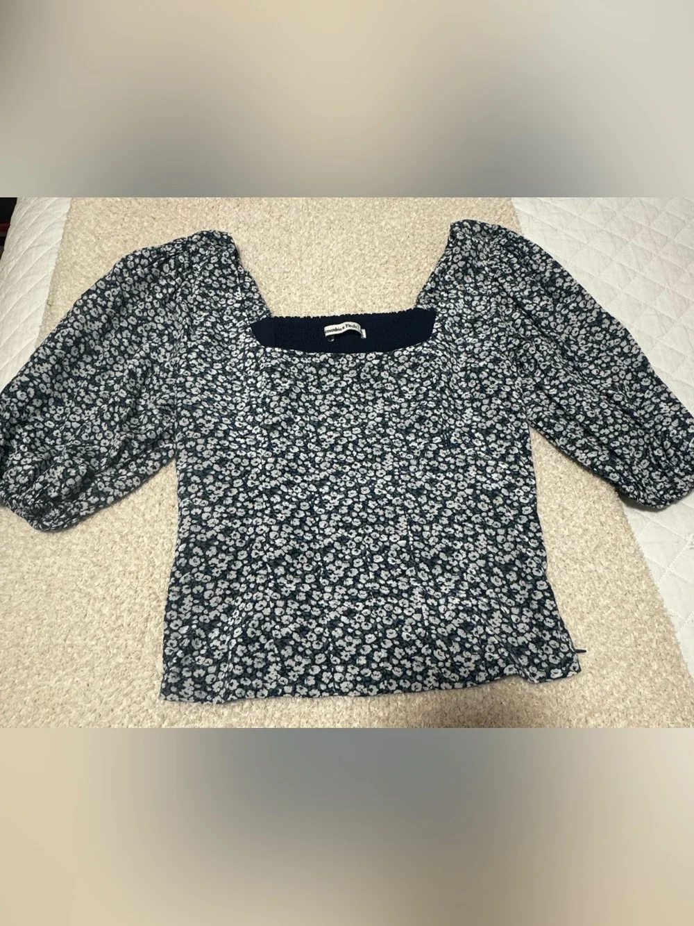 Abercrombie & Fitch | Puff Sleeve Corset Scoopneck Top